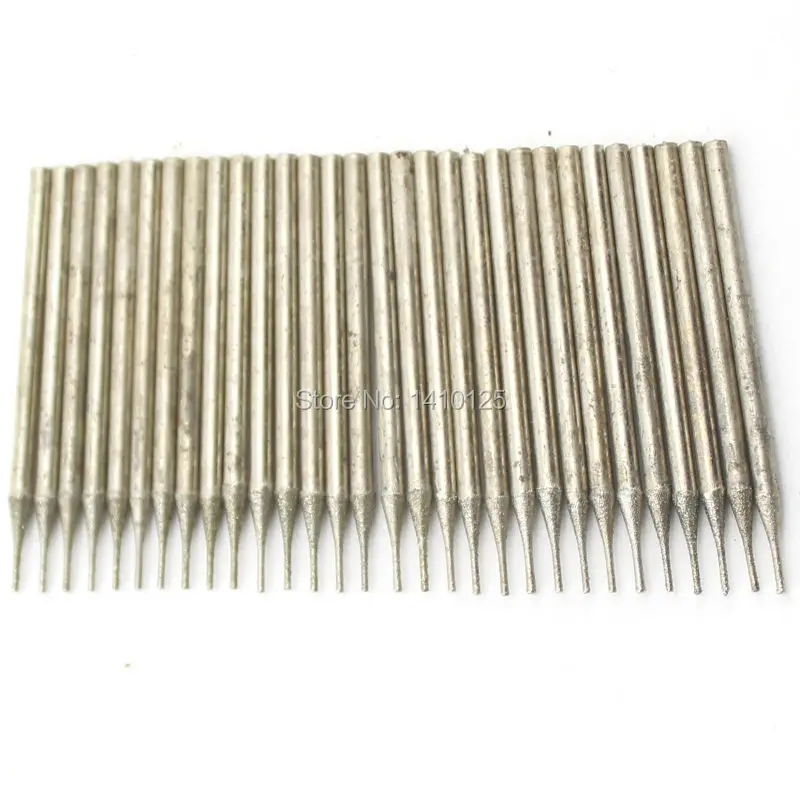 30Pcs 0.6mm Diamond Hole Saw Drill Bit Small Solid Bits Coated Lapidary Tools for Stone Jewelry Gems Glass Tile Ceramic Marble