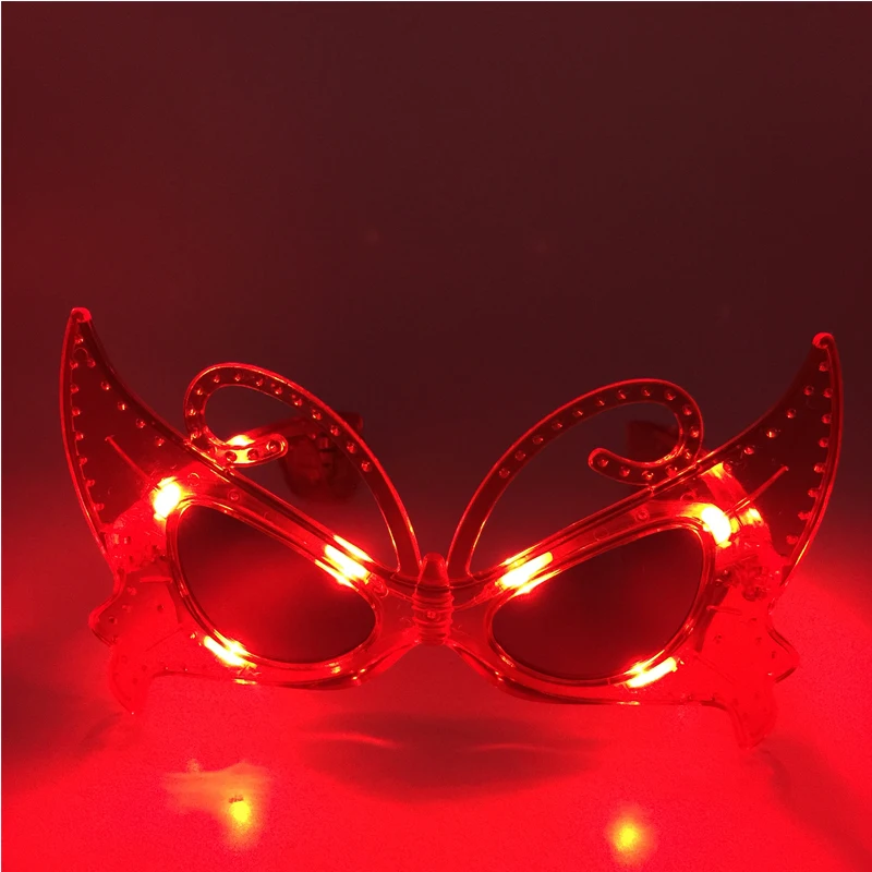 2018 Led Wedding Dress 24pcs/lot Fashion Party Light Glasses Led Butterfly For Xmas Birthday Halloween Bar Costume Decor Supply