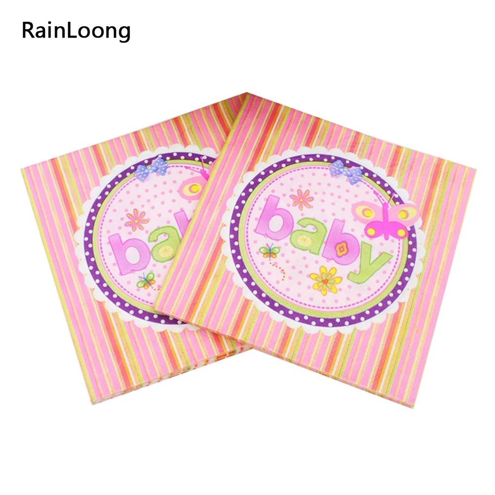 [RainLoong] Baby Paper Napkin Printed Festive & Para Festas Tissue Decoration Servilleta 33cm*33cm 1 pack (20pcs/pack)