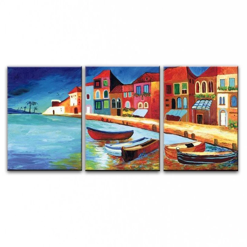 

100% hand painted oil painting Home decoration high quality landscape knife painting Match framework DY-031