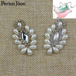 4 PCS 1.9*1.5in Oval Peacock tail  Rhinestone lron-On Patches Crystal applique decoration in the wedding clothes shoes  TJ 005