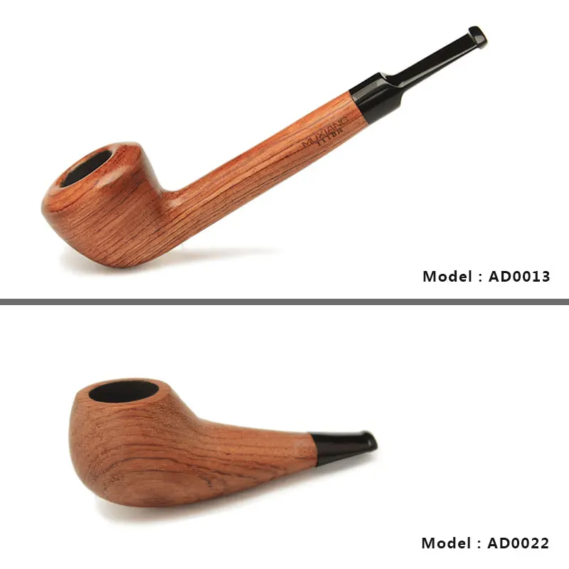 MUXIANG 12 Types Free 10 Pipe Tools Straight kevazingo wood Tobacco Pipe Handmade churchwarden Smoking Pipe China ad0001-ad0050