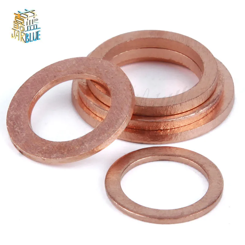 10Pcs DIN7603 M12 M13 M13.5 M14  M16 M17 M18 Thickness1.5mm Copper Sealing Washer For Boat Crush Washer Flat Seal Ring Fitting