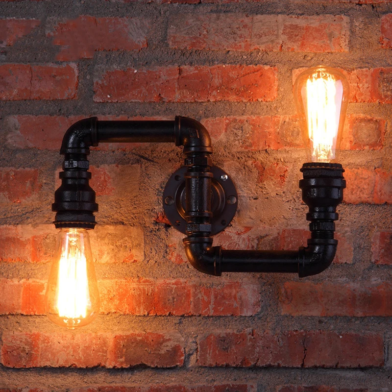 

American Creative Lamps Retro Loft Water Pipe Lights Bar Cafe Restaurant Pub Club Hall Aisle Industry Wind Stair Wall Sconce Bra