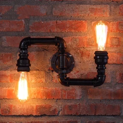 American Creative Lamps Retro Loft Water Pipe Lights Bar Cafe Restaurant Pub Club Hall Aisle Industry Wind Stair Wall Sconce Bra