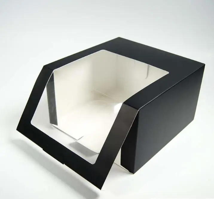 Black Paper With PVC Window Party Gift Box Wholesale Hats Packing Boxes SN2432