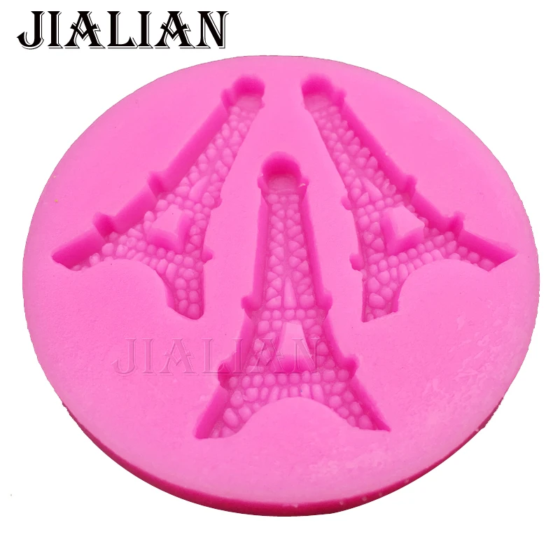 3 Hole Eiffel Tower chocolate Party cake decorating tools DIY baking cooking mould fondant silicone mold T0176