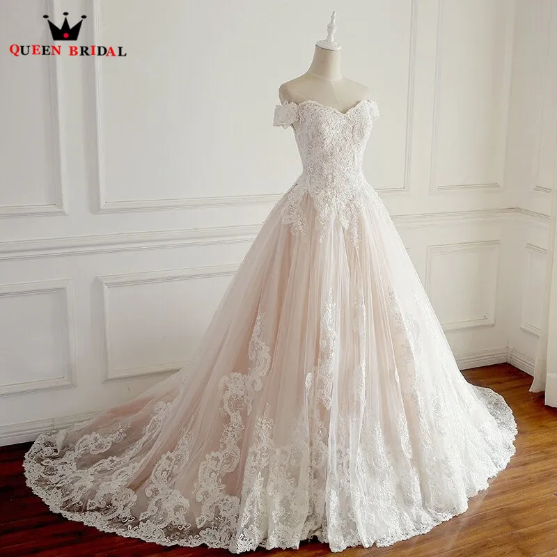 Robes de mariée vintage romantiques avec mancherons, robe de mariée en dentelle et tulle, grande traîne, taille personnalisée, nouveau design, 2023, LR05