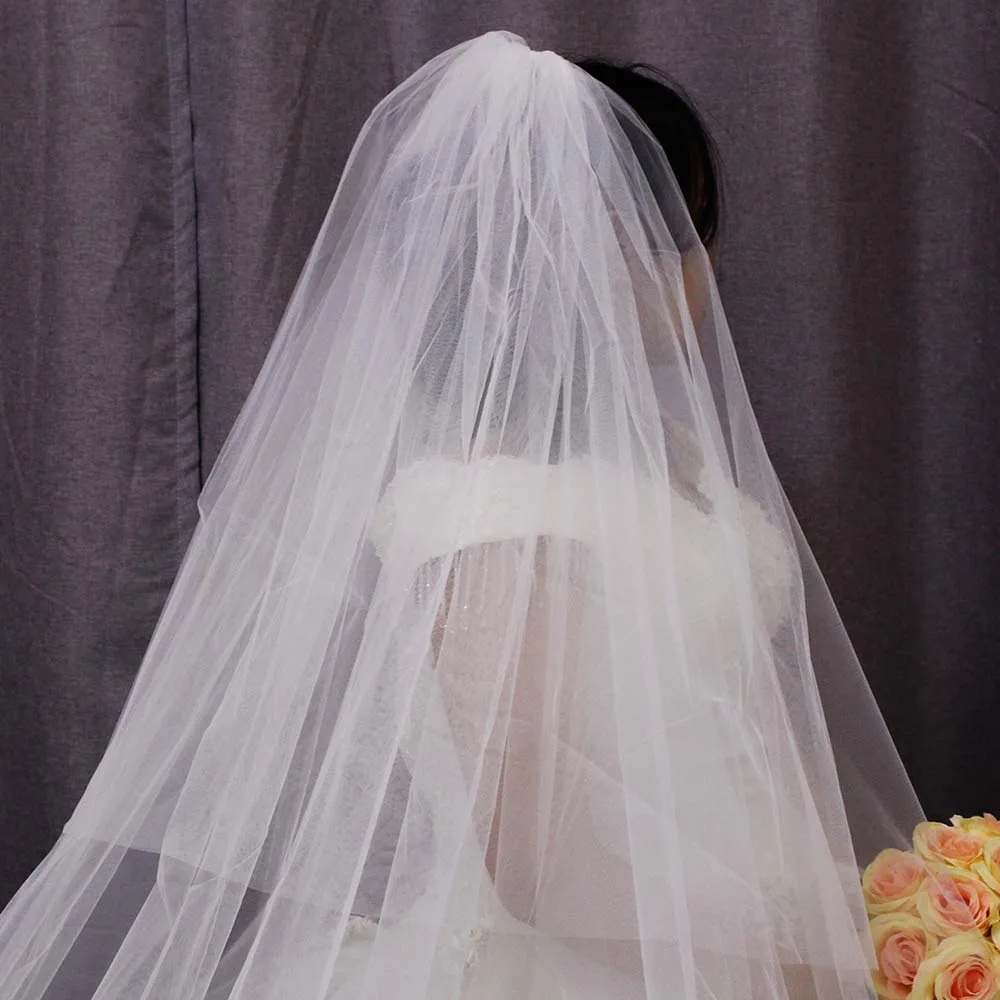 Voile de mariée 2 T en dentelle de haute qualité, 3 mètres, Long, avec peigne