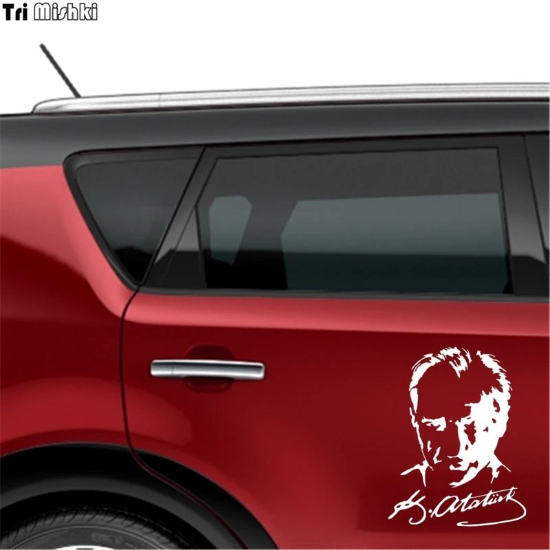 Tri Mishki 19.4*15cm car sticker mustafa kemal ataturk signature turkey Vinyl Decals Accessories sticker araba aksesuar HZX062