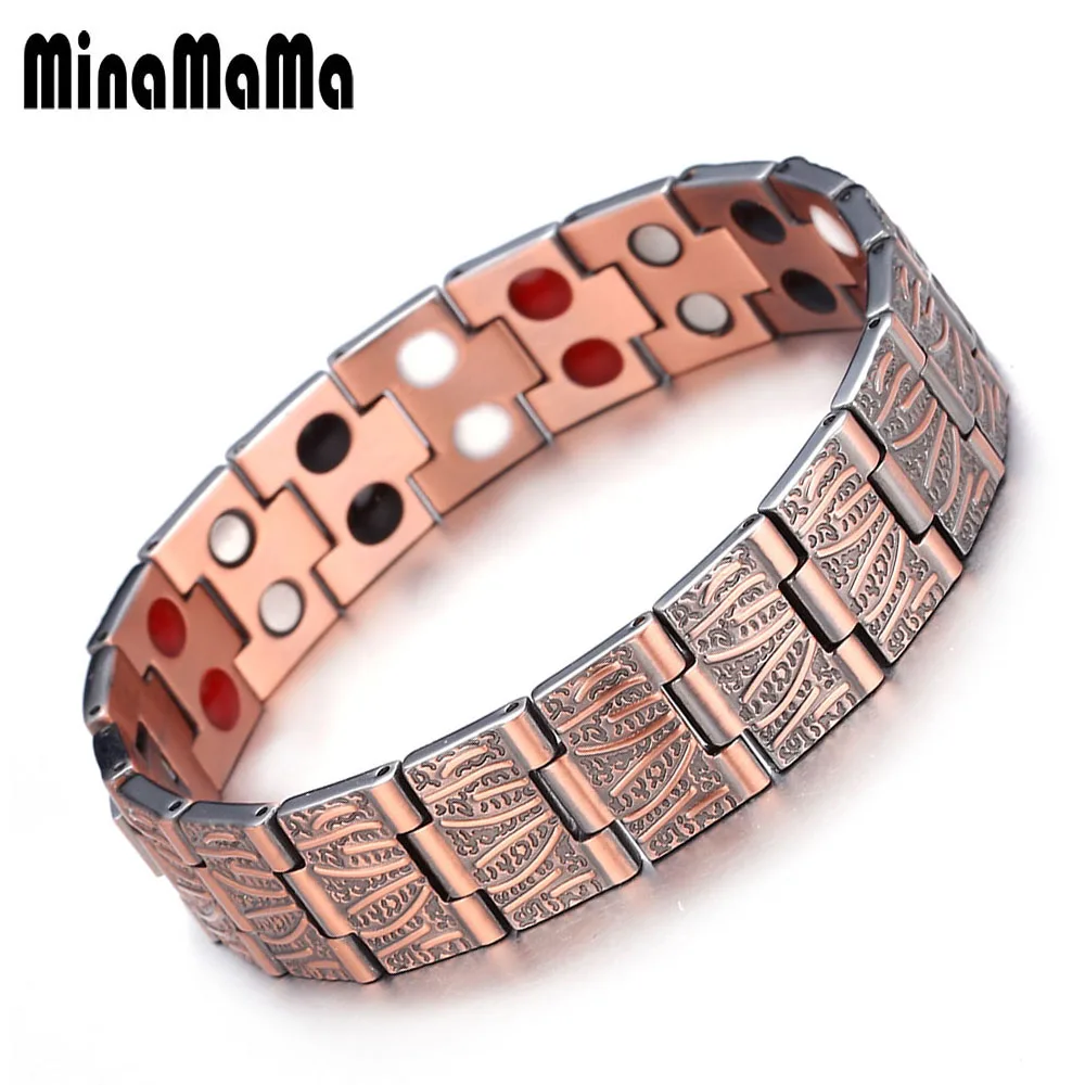 Pure Copper Magnetic Bracelets For Men Ions Germanium Health Care Medical Energy Bracelets Jewelry