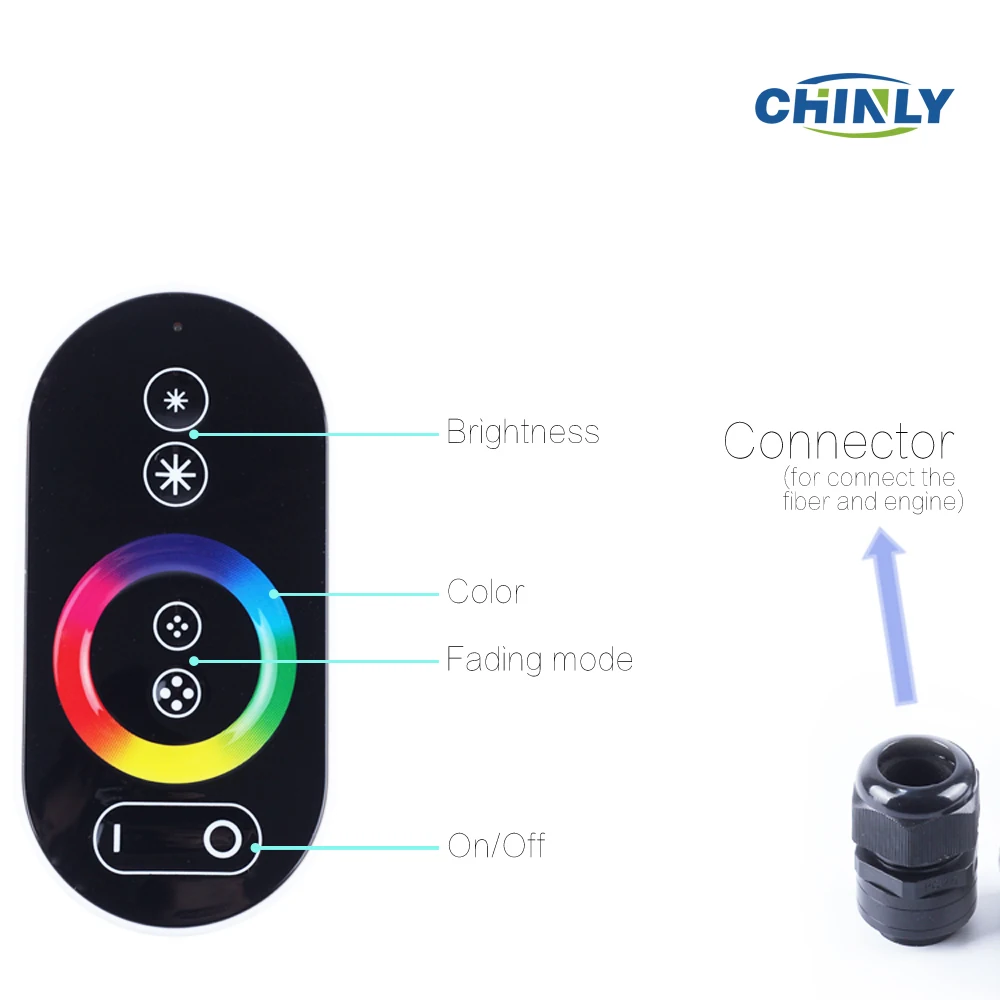 Fiber Optic Light Engine 16W RGBW LED Driver with RF Touch Remote Control Starry Sky Effect LED Lighting in Warranty 2 Years