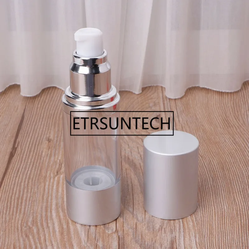 10/15/30/50/100ml Silber Gold High-grade Nachfüllbare Flaschen Tragbare Airless Pumpe dispenser Flasche Für Reise Lotion H0069 – Detail 5