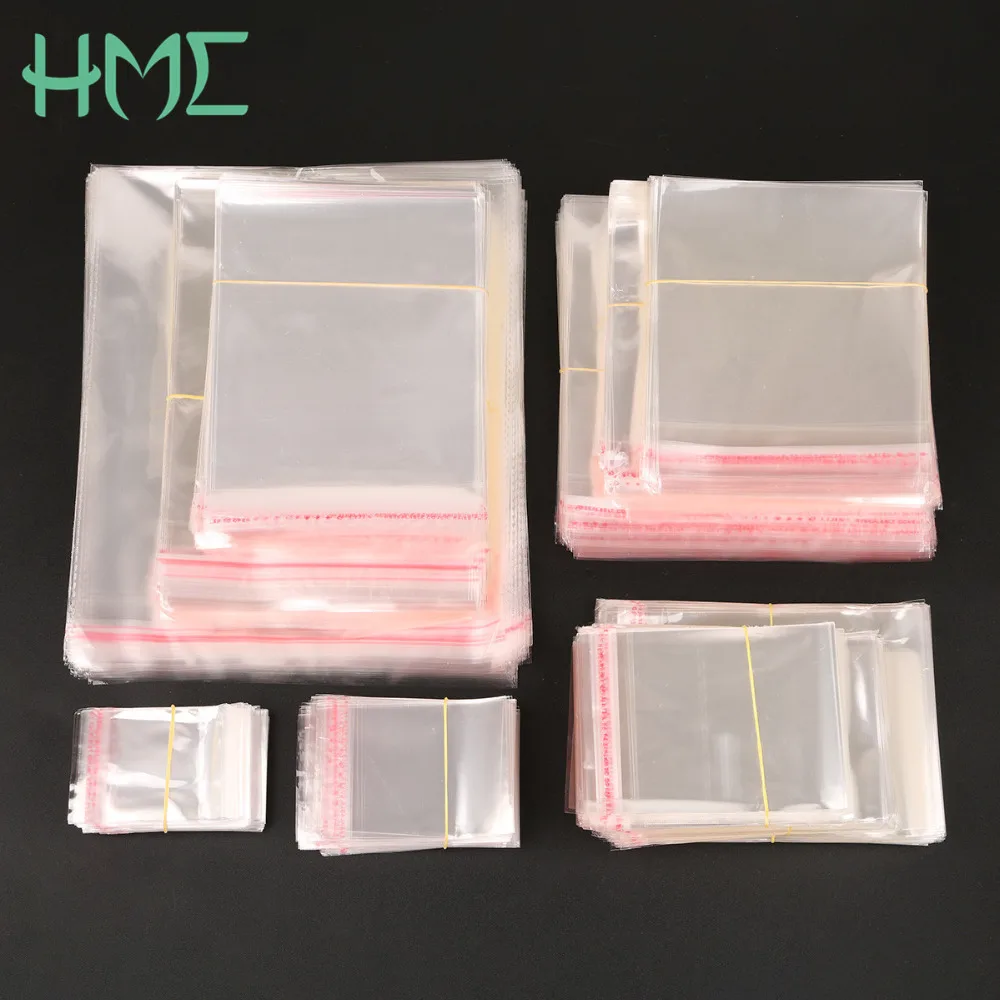 New Arrival Different Size 200pcs/bag Transparent Clear Self-Adhesive Plastic Storage Bag For DIY Jewelry Packaging Gift Bag