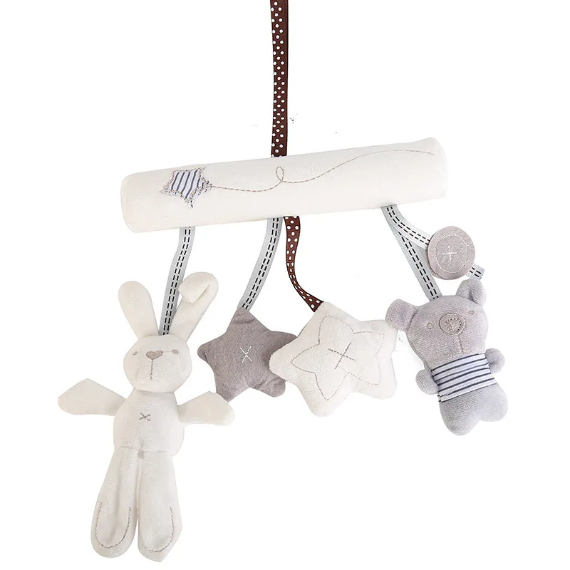 Baby Speelgoed Konijn Baby Muziek Opknoping Babyrammelaars Seat Pluche Speelgoed Hand Bell Multifunctionele Knuffel Wandelwagen Baby Geschenken