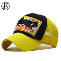 FS Yellow Winter Breathable Trucker Hats Streetwear Mesh Baseball Cap For Men Women Outdoor Sports Golf Caps Bones Masculinos