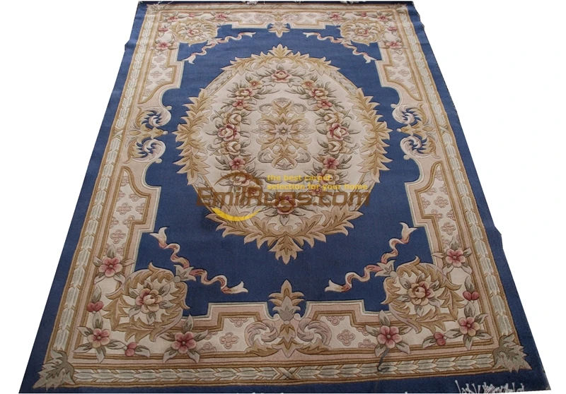 Savonnerie Needle-point Hand-woven Wool Rug Classic Knitting Folk Carpet Geometric French Country Decorchinese aubusson rug