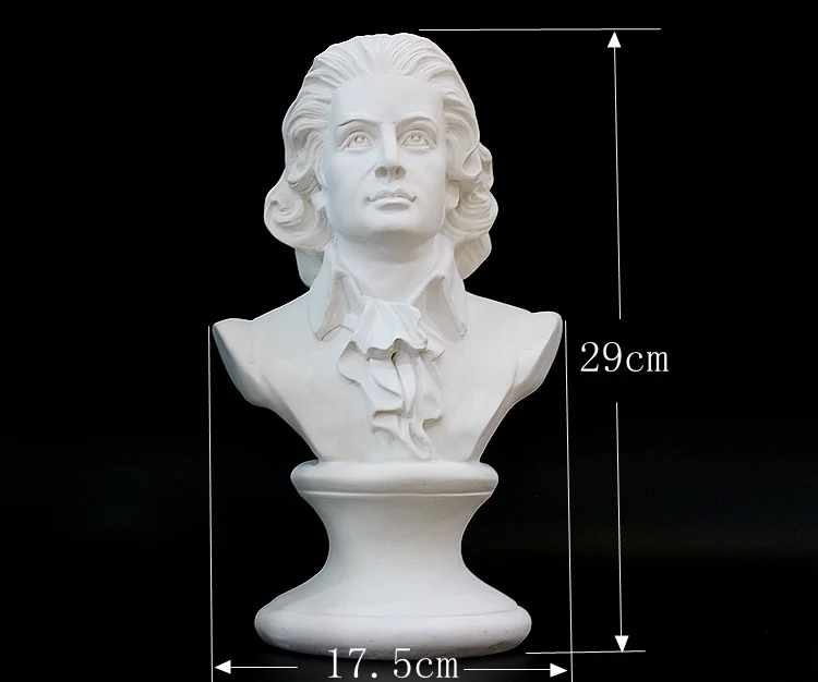 موزارت رئيس الراتنج الشكل النحت الموسيقار زخرفة الفن غرفة ديكور المنزل شخصية رسم الدعامة تمثال #4