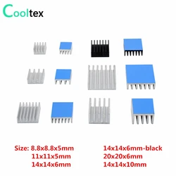 Disipador de calor de aluminio para impresora 3D, radiador de refrigeración para Chip electrónico IC, Raspberry PI con cinta conductora térmica