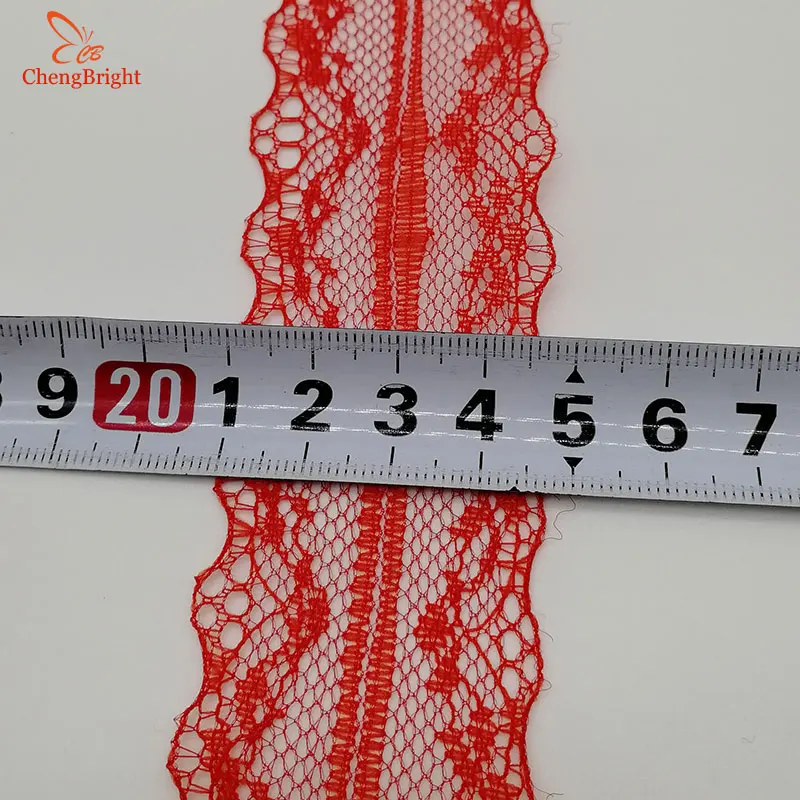 ChengBright 10 Yards Lace Ribbon 36MM wide Lace Trim Fabric DIY Embroidered White Lace Trimmings For sewing African Lace Fabric