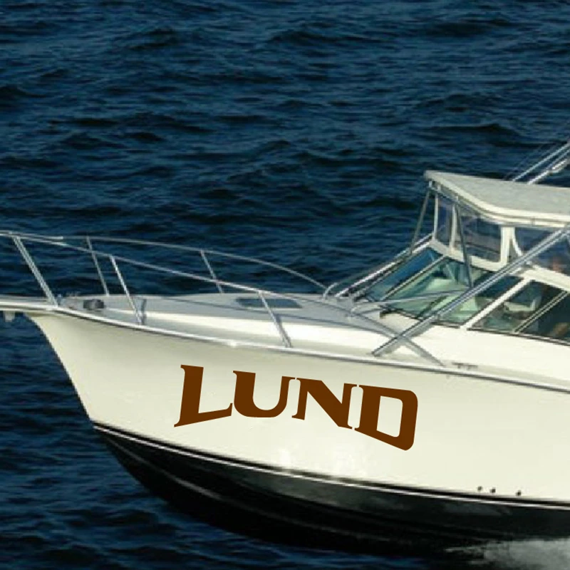 Set of 2 Decals For Lund Boat Decor Vinyl Stickers Removable Waterproof Decals For Lund Fishing Boat Decoration