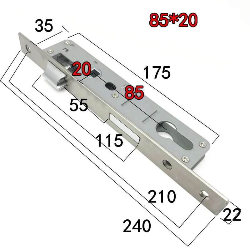 Door Lock Stainless Steel Hardware  Accessories Lock Body 8520/25/30/35 Balcony Lock Body Lockcase Fittings