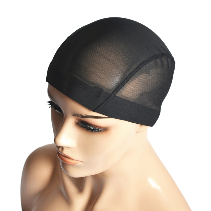 

Black Mesh Dome Cap Breathable Glueless Stretchable Spandex Weave Cap For Making Wig Spandex Dome Caps