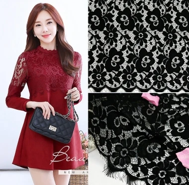 High Quality Black/white  Color Must-have Eyelash Lace 40CM Handmade Diy Clothing Material Accessories Curtain Fabric