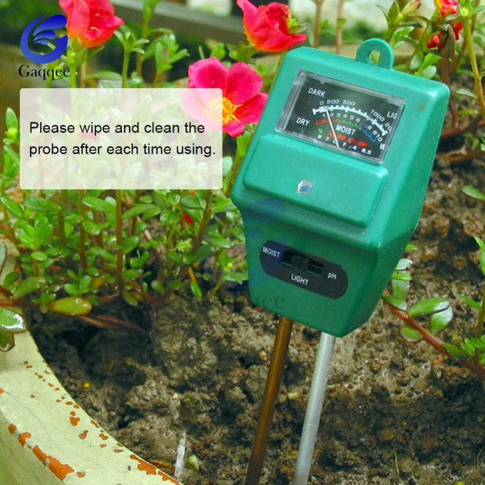 3 in 1 Soil Moisture Sensor Meter Soil pH Tester  PH Light Moisture Acidity Tester Humidimetre Meter Detector for Plant