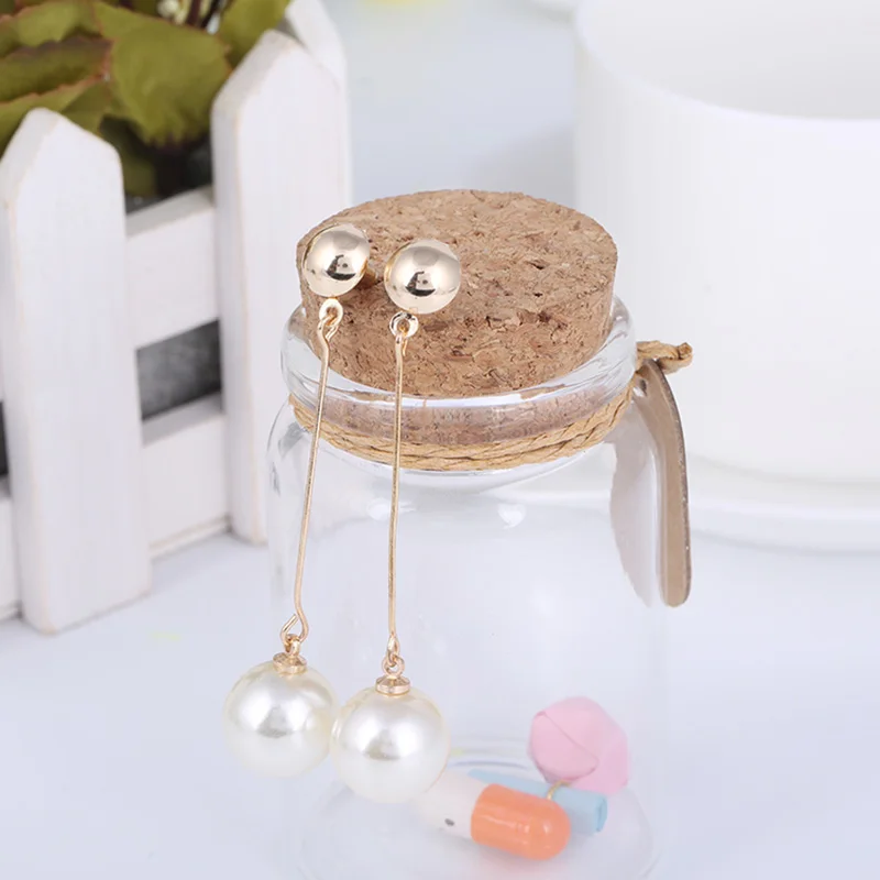 Korea Style Simulated Pearl Long  Clip on Earrings Without Piercing for Girls Party Weddings Cute Jewelry Gift No Hole Ear Clip