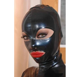 Handmade Latex Mask club Wear Rubber Hood Fetish Open Eyes and Mount with Back Zipper Cosplay fetish Costumes