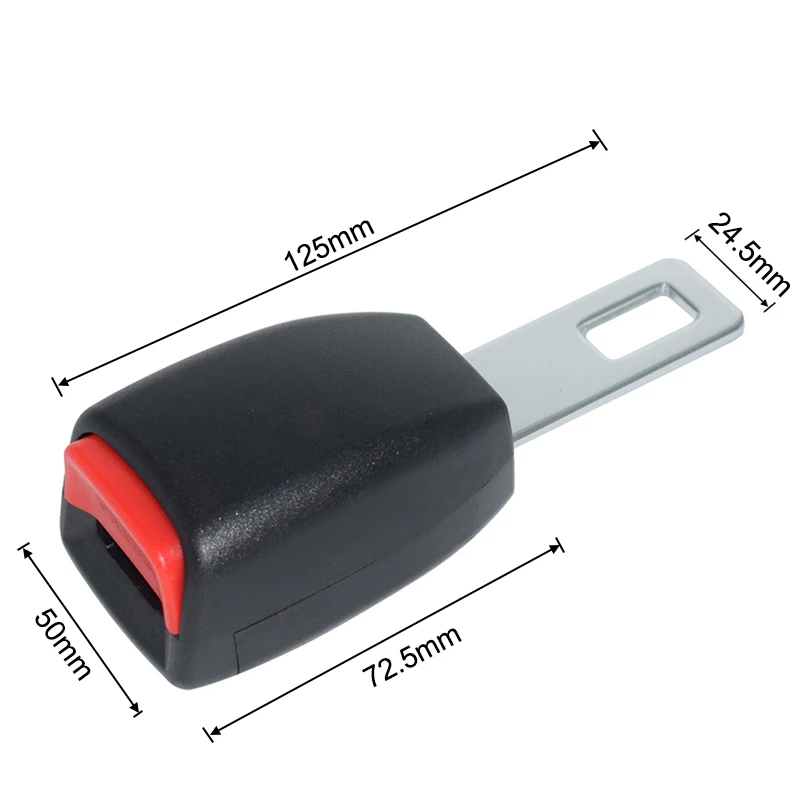 E24 2 x Car Seat Belt Clip Extender Safety Belts Extension Safebelt Extended Buckle For Child - 24.5mm Camlock Black
