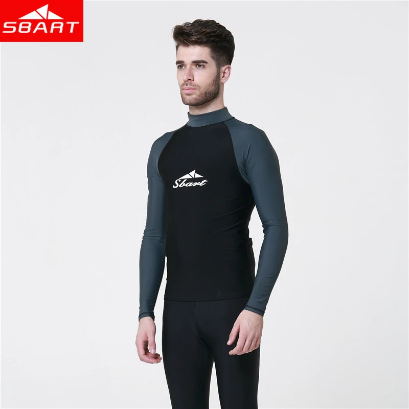 

SBART Men Lycra Wetsuits Shirt Long Sleeve Hot Summer Anti UV UPF50+ Quick Dry Surf Scuba Float Diving Wetsuits Shirt Plus XXXL