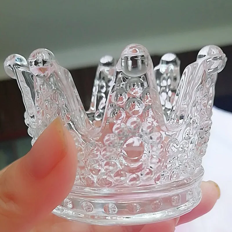 

ring beauty egg tray put cosmetic egg shelf jewelry storage box wholesale Creative glass crown candlestick embossed