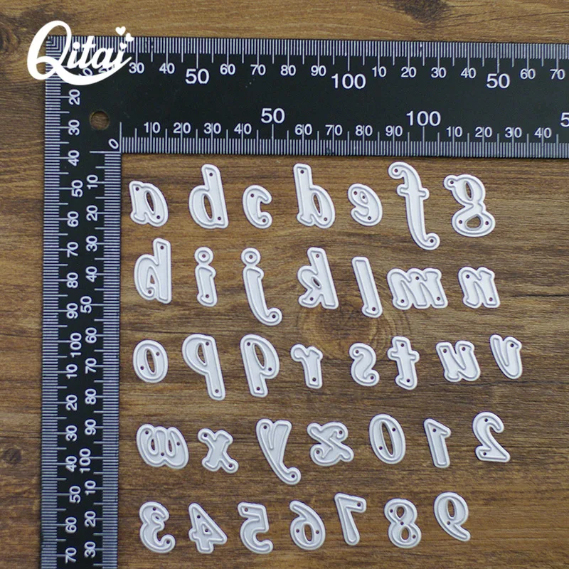 26pcs Letter & 0-9 Number QITAI Metal Cutting Dies for Scrapbooking Photo Album Embossing DIY Paper Cards MD185