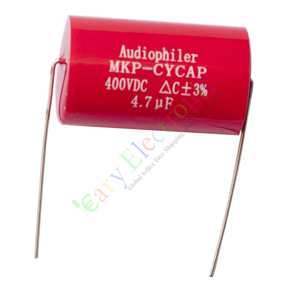 

Wholesale and retail 50pc MKP 400V 4.7uf Red long copper leads Axial Electrolytic Capacitor audio amp free shipping