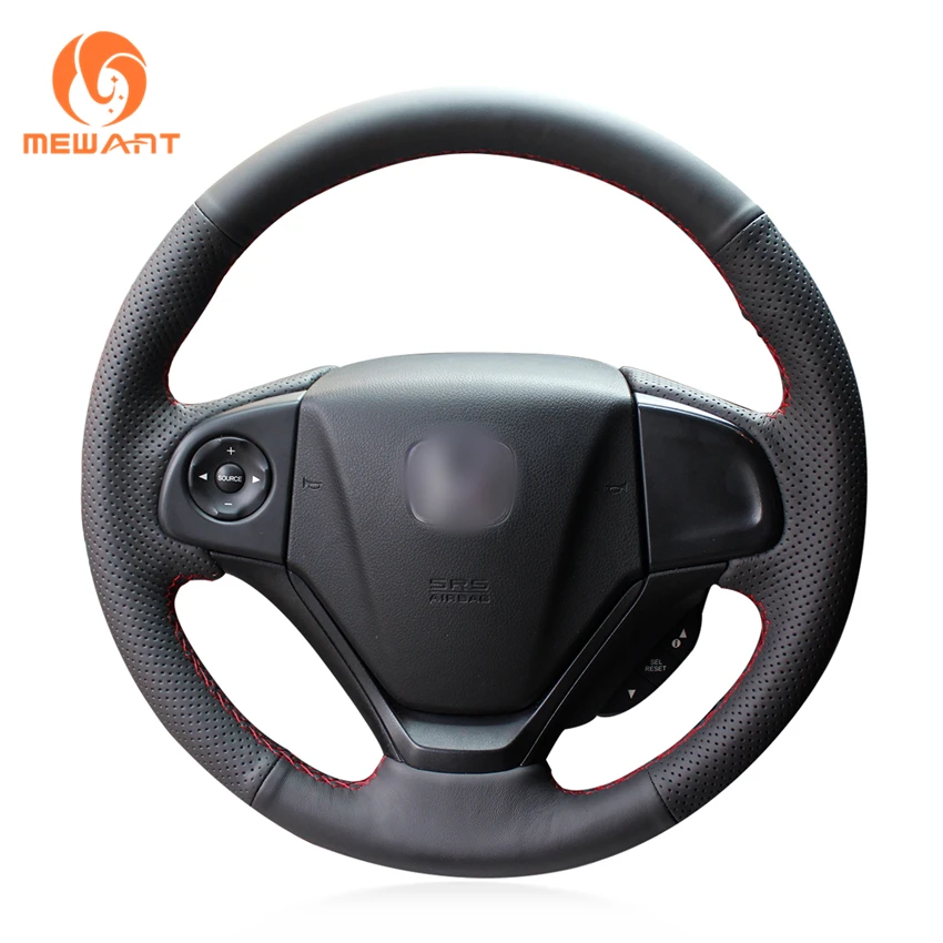 

MEWANT Black Artificial Leather Car Steering Wheel Cover for Honda CR-V CRV 2012 2013 2014 2015 2016 2017 2018