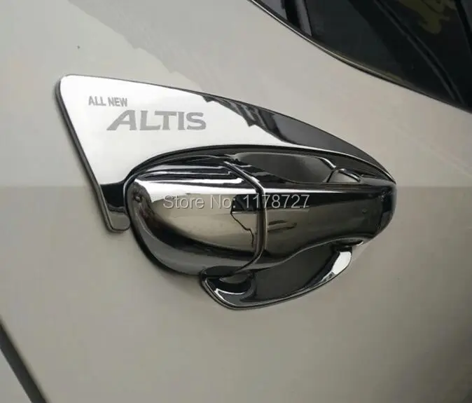 Free Shiping for 2014 All New Corolla  ALTIS door handle bowl cover ABS Chrome  Door Handle Bowl Cover Trim Protective Covering