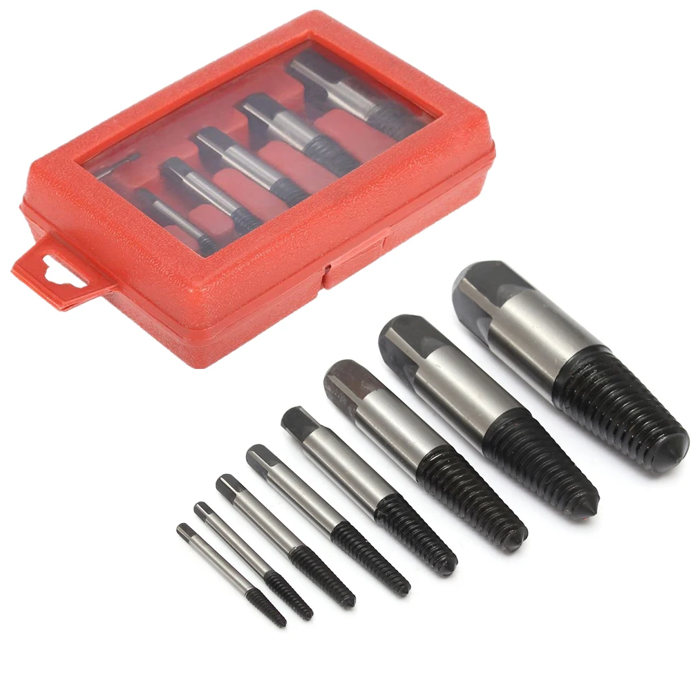 8 Pcs/Set Car Damaged Broken Screws Extractor Drill Bits Easy Out Remover Center Drill Damaged Bolts with Box 4-45mm