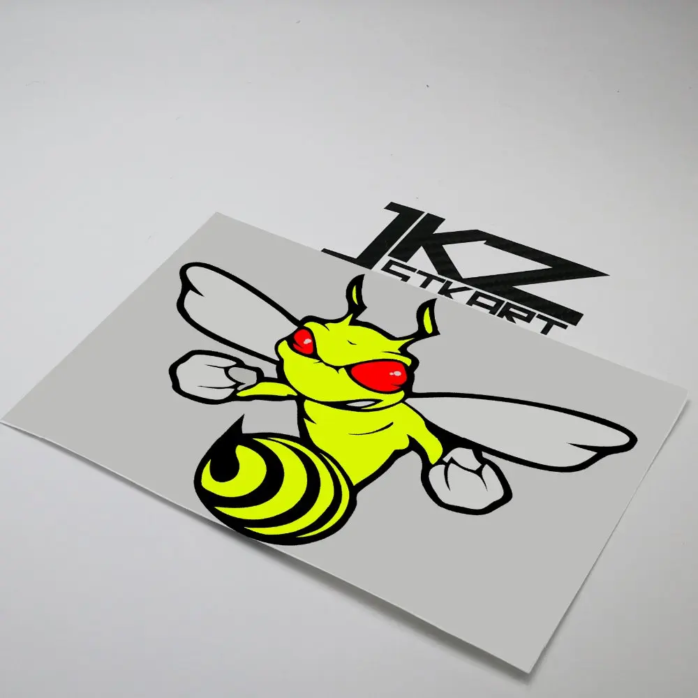 JKZ STKART Cartoon Leuke Agressieve Bee Vinyl Gestanst Stickers Decal ATV Motor Bike Truck Helm Versierd Stickers