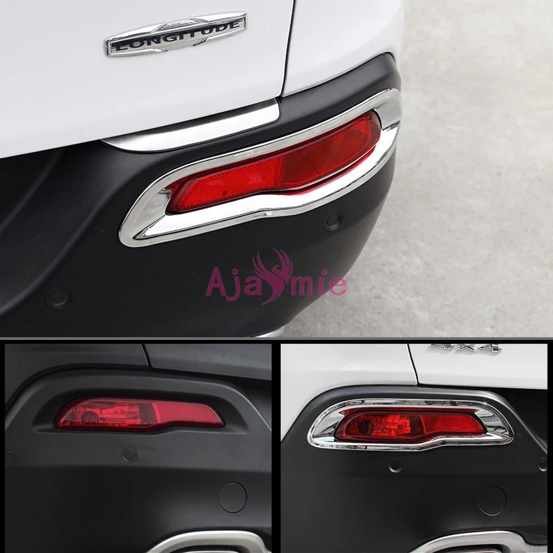 

Door Rear Fog Lamp Cover Light Overlay Trims 2014 2015 2016-2017 ABS Detector Chrome Car Styling For Jeep Cherokee Accessories