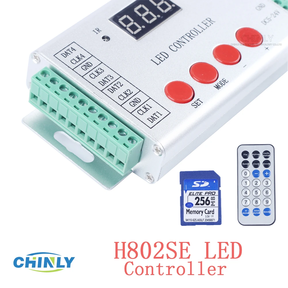 DC5-24V 21key Remote WS2811 WS2812B WS2813 APA102 Led Pixel Strip Controller, Max Controle 6144 Pixel