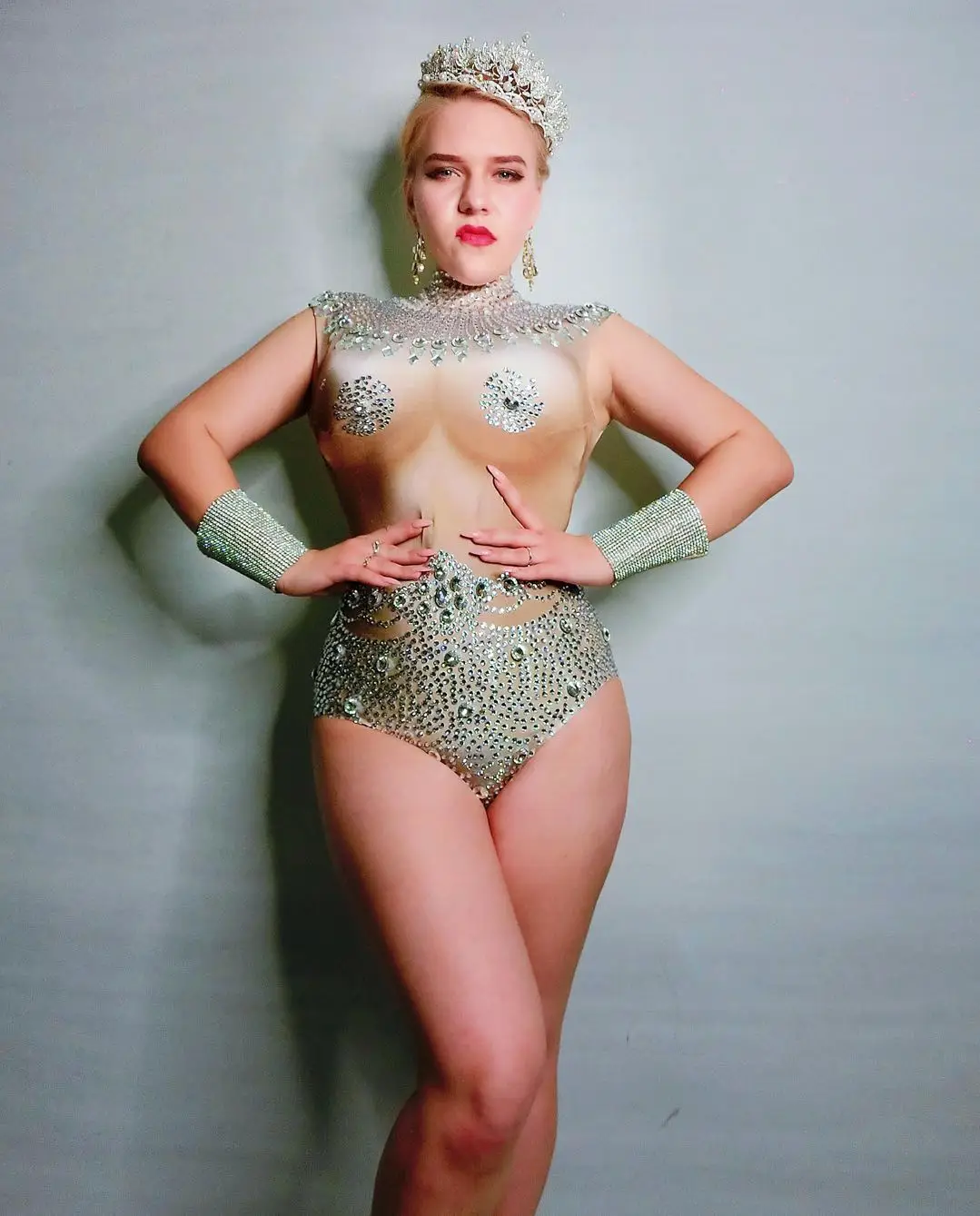 Body Sexy avec strass brillants pour femmes, tenue de scène, extensible, cristal, pour Bar, discothèque, chanteur, DJ, nouvelle collection été 2021