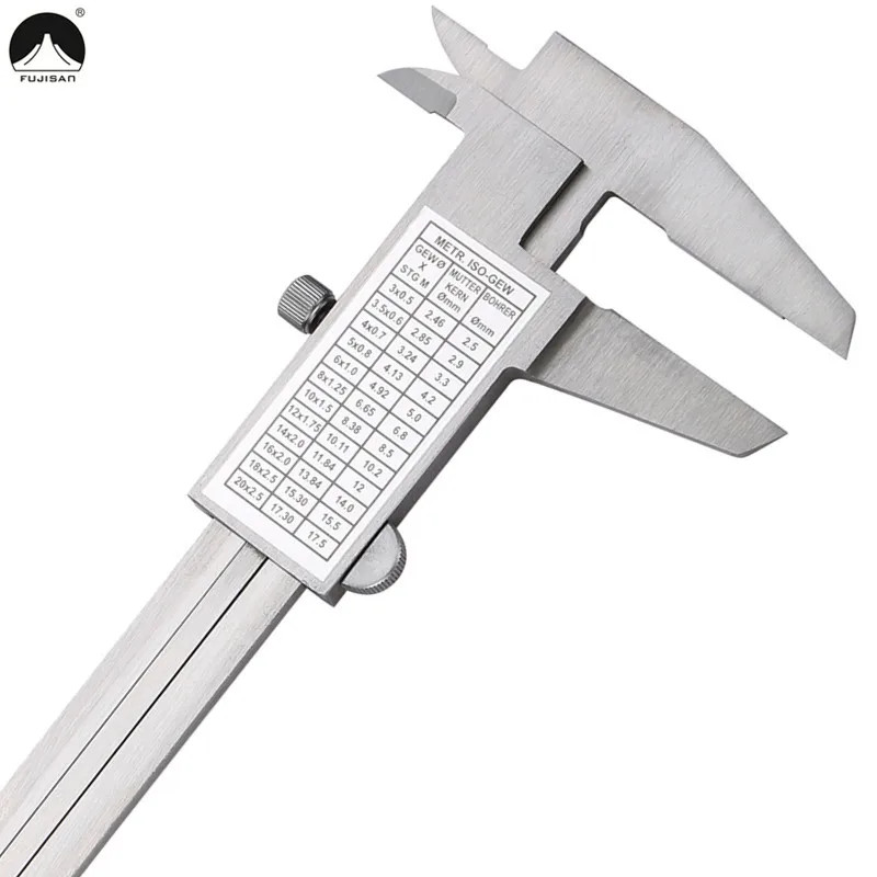 FUJISAN Vernier Caliper 0-150mm 0.001inch Stainless Steel Calipers Metric/Inch Micrometer Gauge Measuring Tool