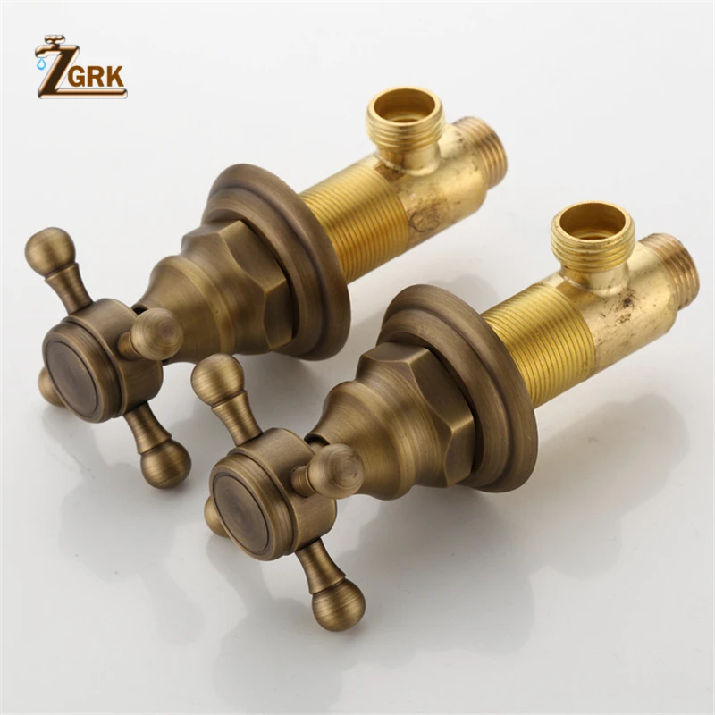 ZGRK Brass Classtic Bathtub Mixer Faucet Set with Handheld Shower Deck Mounted 5 Holes Hot and Cold Taps