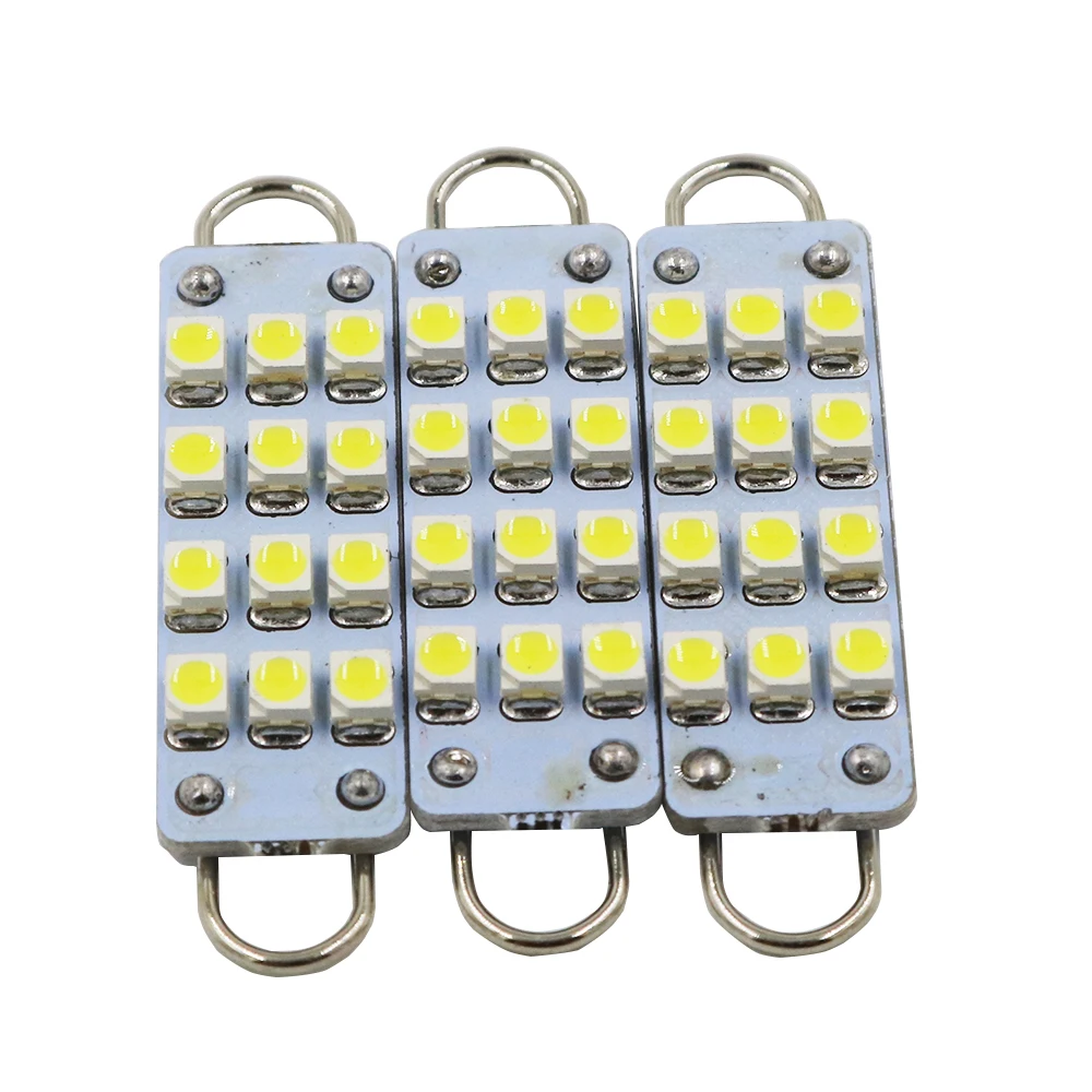 YSY 50x 211-2 212-2  214-2 561 562 567 Led Bulbs Rigid Loop Festoon 44mm 12SMD 1210 c5w LED Interior Car Dome Cargo light White