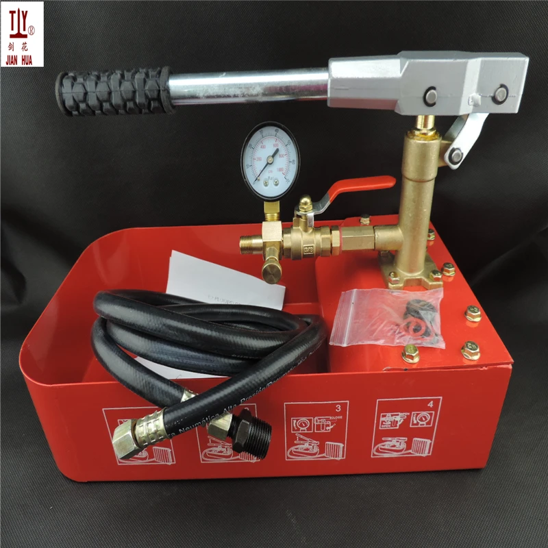 

Free shipping Hydraulic Test Pump with Tank Hand movement 7.0Mpa vacuum water pump for Water pressure test pipe leak hunting