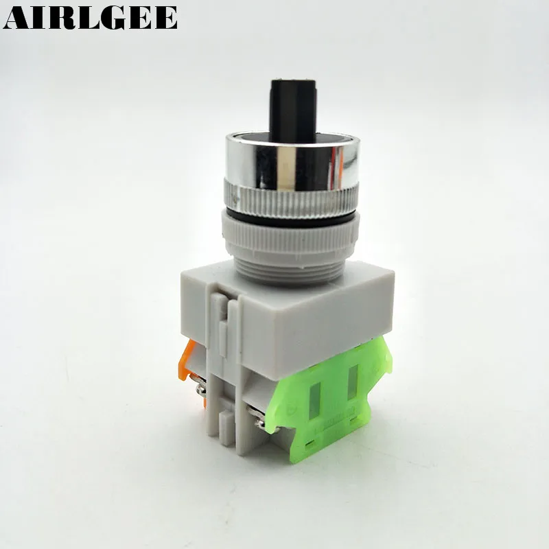 10A 660V 2 Positons ON-OFF 4 Terminal 1NO+1NC Latching Rotary Selector Switch 22mm Mount hole Knob Switch LAY37-11X/2