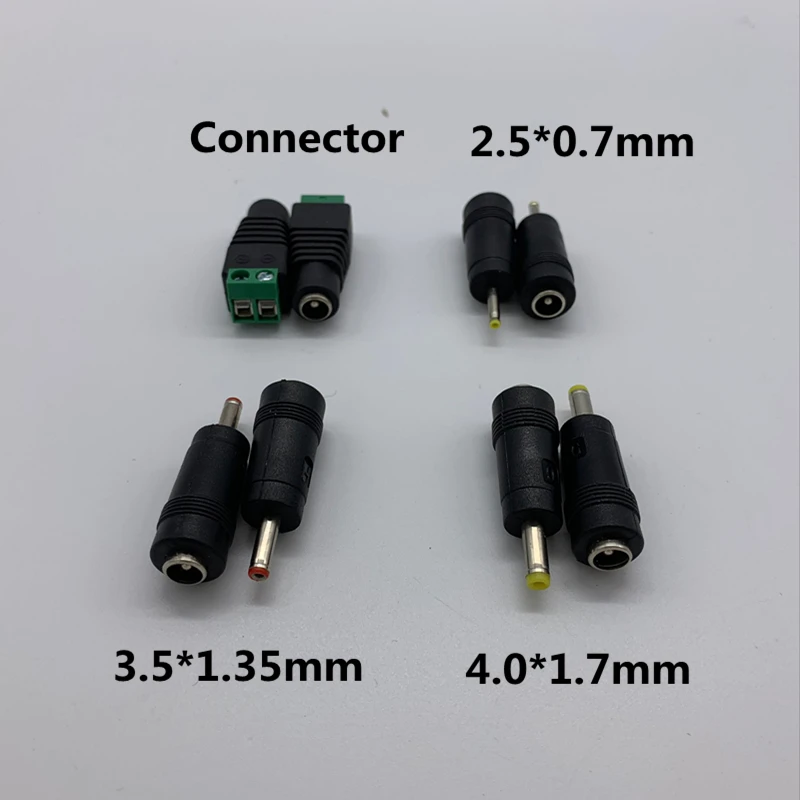 50/5/1 sztuk DC 5.5mm * 2.1mm do 2.5*0.7 3.5*1.35 4.0*1.7mm DC gniazdo Jack złącze kabla zasilającego Adapter