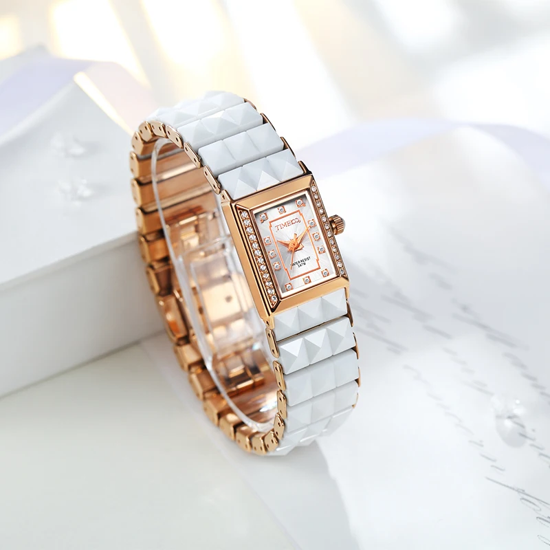 Time100 luxury Women's Ceramic Watches Quartz Watch Diamond Dial Ladies Casual Bracelet Watches For Women relogios feminino